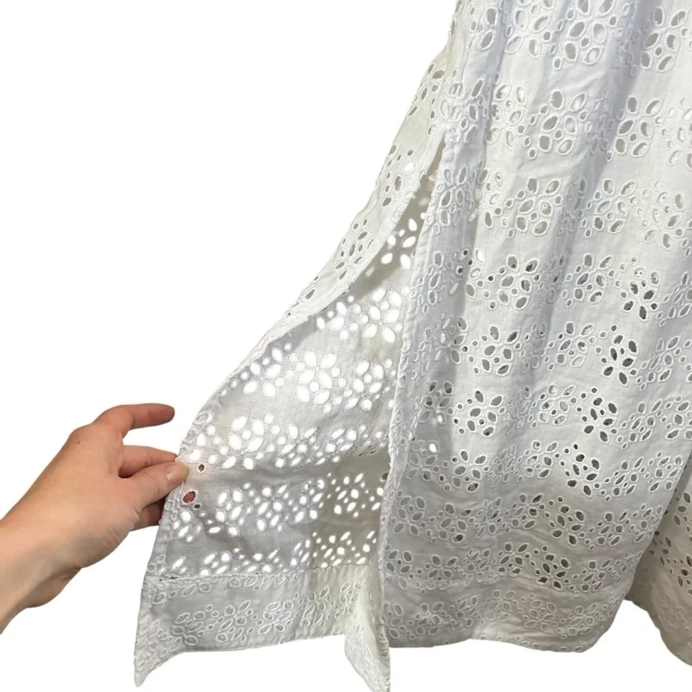 J. CREW Linen Blend Maxi Skirt in Eyelet‎ Lace BI743